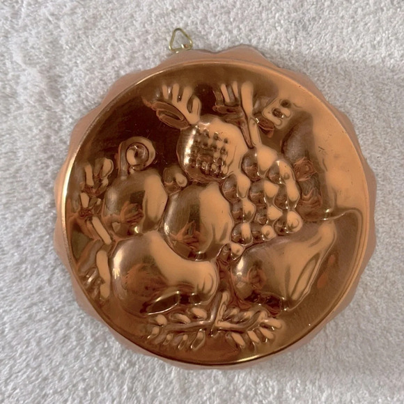 Vintage Copper  Jelly Mold Food Mold Fruit Design Wall Decor - Picture 1 of 15